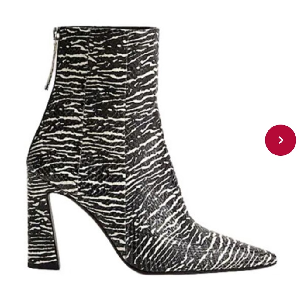 Mango Black and White Ankle Boots